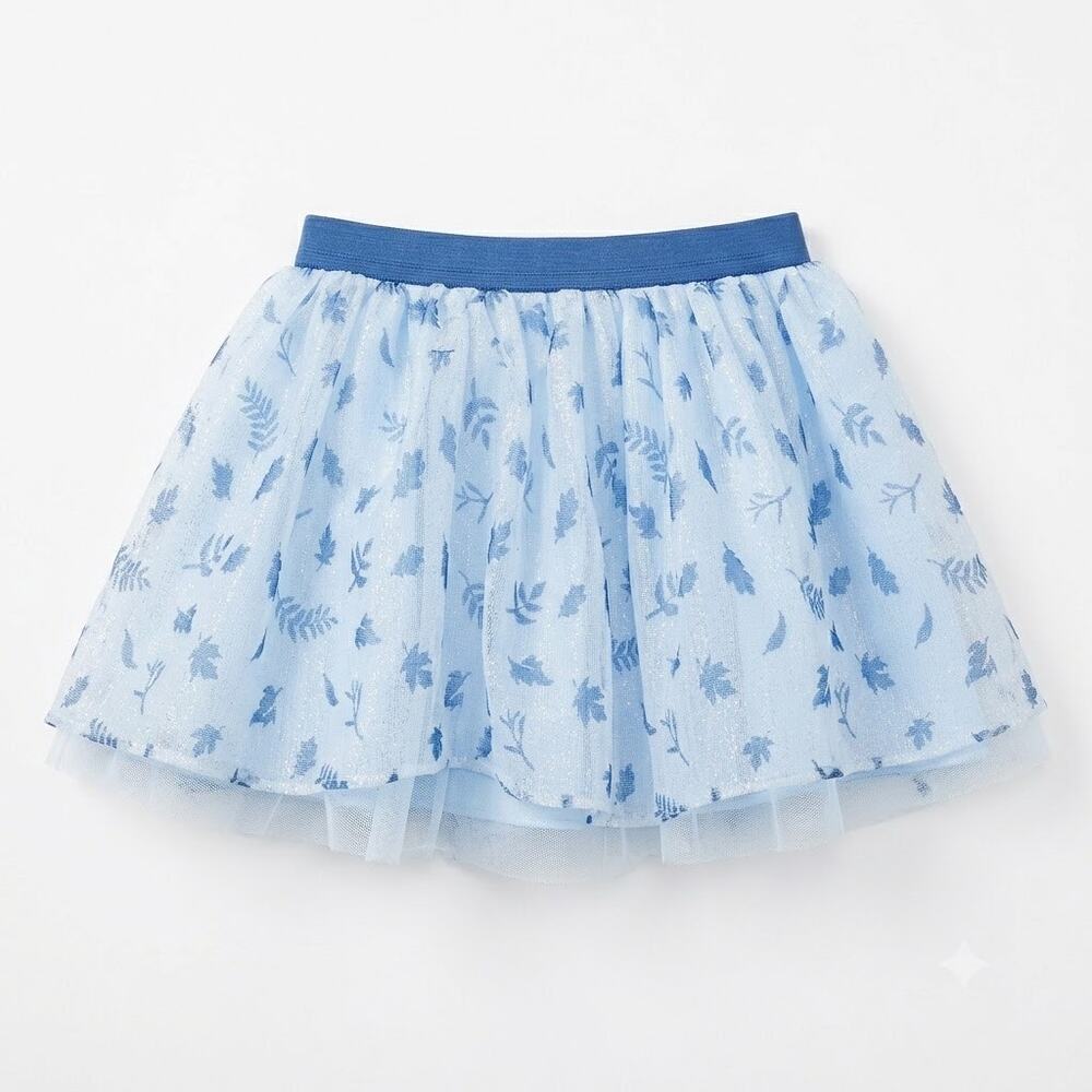 Disney Frozen II Elsa Glitter Tulle Tutu Skirt Blue Winter Toddler Girls 5T